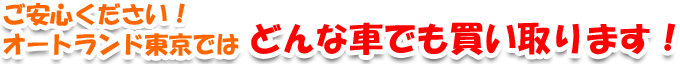 ご安心ください！オートランド東京ではどんな車でも買い取ります！