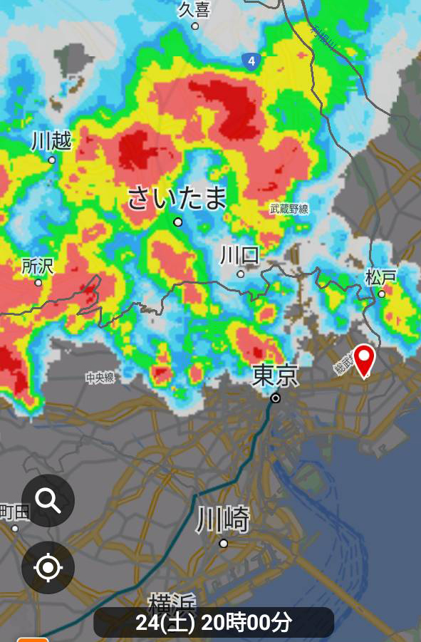 江戸川花火大会ゲリラ豪雨_オートランド東京